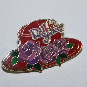 Beautiful red hat society lapel pin 1.25"
